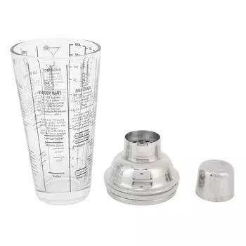 450 мл стеклянный шейкер для коктейлей, прозрачный мерный миксер для мартини, шейкер для напитков с крышкой-сеткой для L