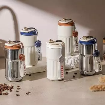 450 мл термос, умный дисплей температуры, вакуумная чашка из нержавеющей стали, офисная кофейная чашка, деловая портативная термокружка