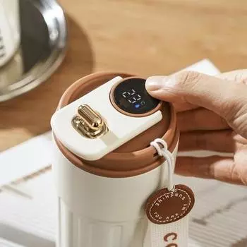 450 мл Умная кофейная вакуумная кружка с дисплеем температуры, герметичная крышка, изолированная кружка из нержавеющей стали для путешествий, работы, спортзала на открытом воздухе 450ML кофейный