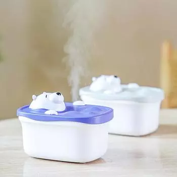450 мл Увлажнитель воздуха Lovely Bath Bear с зарядкой от USB, 2000 мАч с питанием от аккумулятора, беспроводной ультразвуковой крутой туманообразователь, диффузор для воды Gray