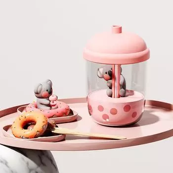 450 мл увлажнитель воздуха с прохладным туманом, увлажнитель воздуха в виде животного коалы, портативный увлажнитель воздуха с прохладным туманом, настольный USB-увлажнитель для дома светло-зеленый