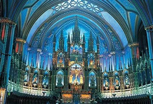 450 Piece Jigsaw Puzzle Master Certification Masterpiece Notre Dame Cathedral of Blue Light Small Piece (26x38cm)
