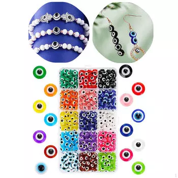 450 шт., бусины от сглаза, подвески с коробкой для хранения для ювелирных изделий своими руками, браслет, серьги