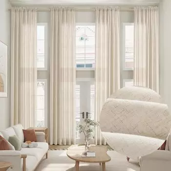 450 см высота изготовленная на заказ прозрачная занавеска 30% льняной тюль гостиная оконные занавески спальня занавеска для высокого потолка занавески драпировки W100xH270cm 1piece&Hooks белый
