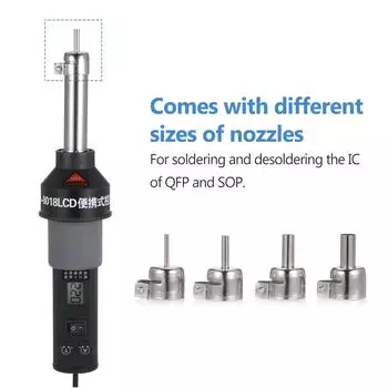 450 Вт GJ-8018 Воздушный пистолет Паяльный Термофен 450 Воздушная паяльная станция с насадками ЖК-цифровой дисплей Сварочные ремонтные инструменты