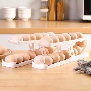 45293 шт. Выдвижные ящики для холодильника, два больших яруса, автоматический органайзер для яиц вместимостью картонной коробки 1pc