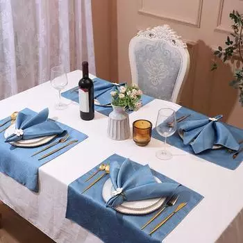 45296 шт. Салфетка для ужина, однотонная, моющаяся, бесшовная, королевский блеск, гламурный декор стола 1pc темно-розовый