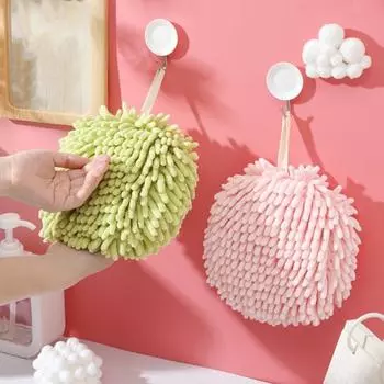 45297 шт. Полотенце для рук из синели с подвесным шнуром, хорошо впитывает воду, компактный дизайн красный