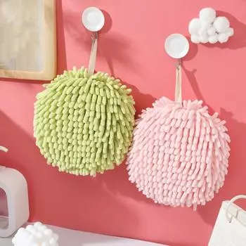 45297 шт. Полотенце для рук из синели с подвесным шнуром, хорошо впитывает воду, компактный дизайн красный