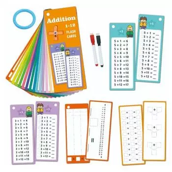 45303 Дополнительная флеш-карта с 2 сухостираемыми ручками, многоразовая обучающая детская обучающая математическая карточка, двусторонний вопрос для детей