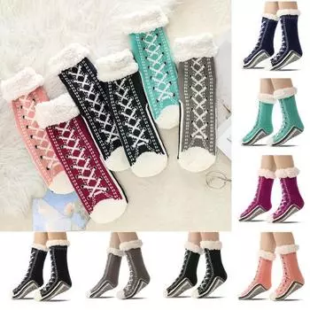 45325 пар кашемировых носков-тапочек, ультратолстые пушистые домашние носки, зимние теплые нескользящие тапочки 2pair