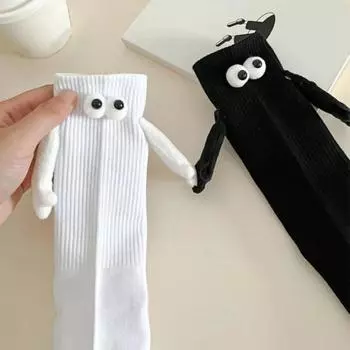 45327 пар магнитных носков с ручной вязкой, вязаные с мультяшными глазами, однотонные, эластичные, противоскользящие B