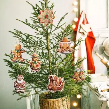 45650 шт. Рождественские подвесные подвески, рождественская елка, украшение для окна автомобиля, мультяшный Санта 12pcs