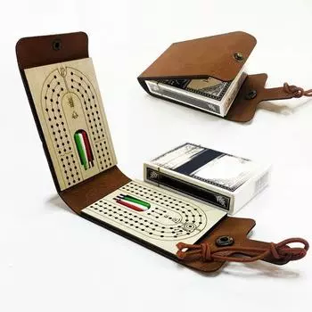 45659 Наборы складной дорожный набор для игры в криббидж с картами для покера портативный искусственный 1pc