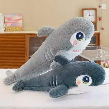 45-120 см гигантские плюшевые игрушки, мягкая плюшевая кукла-пила, большая мягкая подушка для сна, серо-голубая игрушка-акула, детский декор, подарок 45cm синий