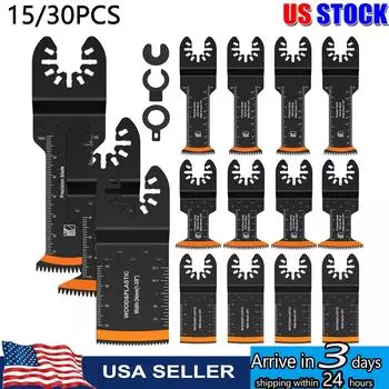 45/15 шт. многофункциональных полотен для многофункциональных инструментов, набор сверхдлинных осциллирующих полотен для пилы, многоцелевые режущие полотна, японские прецизионные зубья, пильные полотна 15PCS&Multipurpose Cutting