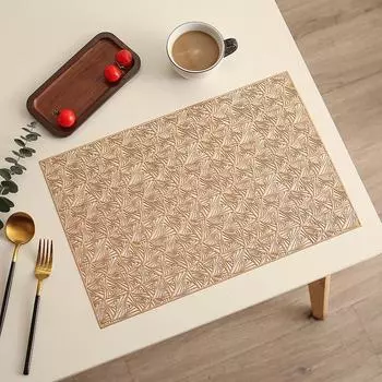 45 * 30cm European hollowed out PVC rectangular 3D pattern ins household gilded insulation pad waterproof and non slip dining 30x45cm золотистый