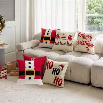 45*45 Рождественские полотенца, вышитые подушки, диваны для гостиной, подушки, праздничные диваны для домашнего декора, подушки(Исключая ядро) One Size