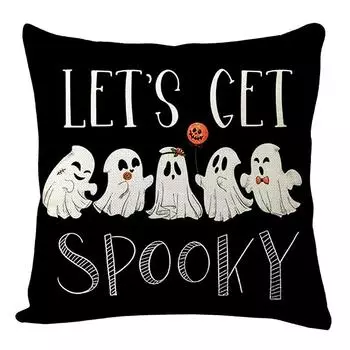 45*45 см чехол для подушки с украшением на Хэллоуин, чехол для подушки с изображением сладостей или гадости, привидение, голова тыквы, декор для дивана, чехол для подушки с изображением летучей мыши