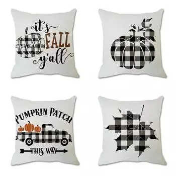 45*45 см Подушка с принтом в виде листьев тыквы Чехол для дивана Украшение для дома Наволочка 2