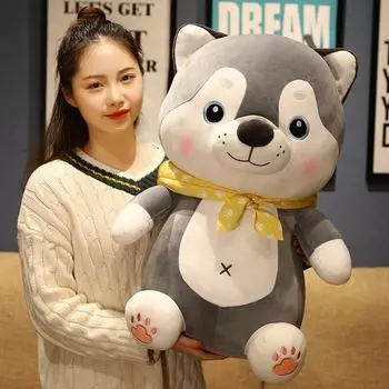 45/55 см мягкие животные хаски, бульдог и пекинес, плюшевые игрушки, мультяшные куклы, каваи, игрушки для собак для детей, подарок на день рождения 45cm