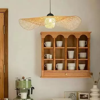 45/55CM Hand Woven Ceiling Weaving Chandelier Lamp Rattan Wicker Home Bedroom Bamboo Art Lamp Hanglamp E27 Suspension Luminaire NO Bulb