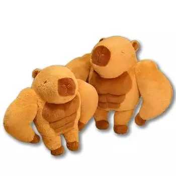 45/65/75cm Muscle Capybara Plush Pillow Fun Brown Muscle Capybara Plush Pillow Back Decoration Bedroom Fun Gift about 65cm