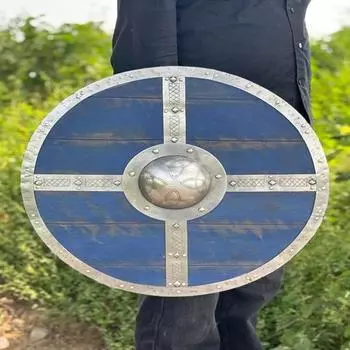 45,72 см деревянный щит викинга, щит викинга-воина, круглый щит викинга Вальхаллы, идеально подходит для LARP, боевого косплея, домашнего декора 45.72 cm