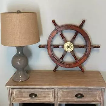 45,72 см Пираты замечательный домашний декор Корабль Колесо Деревянное Капитан Лодка Гастон Теркотт Резной Руль Латунь Подарок