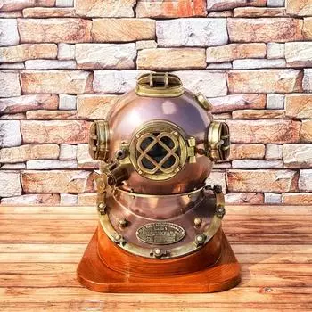 45,72 см шлем для подводного плавания с аквалангом ВМС США Mark V шлем для дайвинга с деревянной основой морской шлем для дайвинга домашний декор