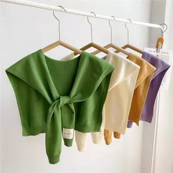 45*96 см однотонная трикотажная солнцезащитная шаль, украшение, поддельный съемный воротник, аксессуары для платья, защита шеи и плеч