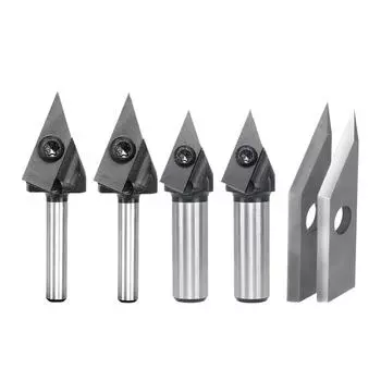 45-градусная V-образная фреза из черного карбида для снятия фаски 2pcs Blades