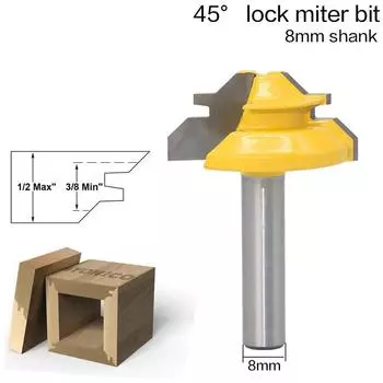 45 градусов замок фрезерный станок 8 дюймов хвостовик деревообрабатывающий шип фреза инструмент сверление фрезерный станок для сплава карбида древесины