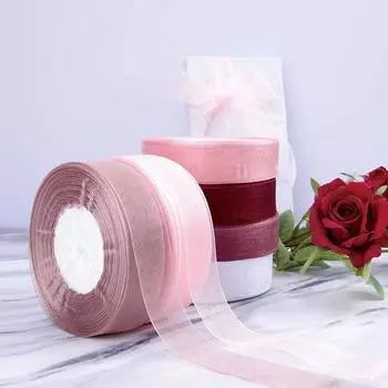 45 м * 2 см полиэфирная органза кружевные ленты пряжа DIY ремесла прочная подарочная упаковка Рождество
