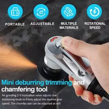 45° Мини-пневматический станок для снятия фаски 30000 об/мин Портативный дуговой станок для снятия фаски с воздуха Металлообрезной станок с воздухом 1/4 дюйма