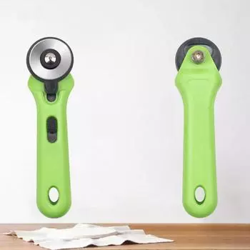 45 мм роликовый резак для бумаги с дисковым лезвием для резки ткани, кожи, бумаги, кольцевой край, ручной роликовый нож для резки ткани зелёный