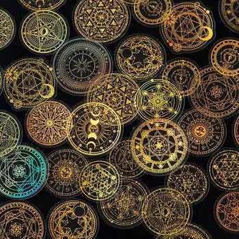 45 шт. бронзовые наклейки из фольги, набор наклеек с золотой звездой, луной и цветком, декоративные винтажные наклейки для домашних животных для скрапбукинга, дневника, поделки, открытки