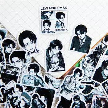 45 шт./компл. Атака на Титанов Levi Q-1 классический черный и белый мини-дневник ручные наклейки DIY модные смешанные наклейки-каракули