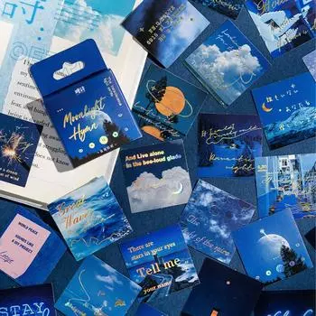 45 шт., набор наклеек серии романтического света, золотой цвет, слова, ретро-наклейка для заметок, клейкое украшение, подарок