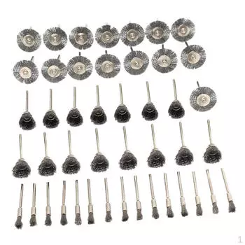 45 шт., полировальные диски из латунной стальной проволоки, полный комплект для вращающихся инструментов