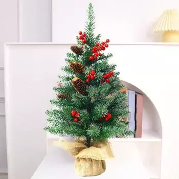 Yousheng 45 см/60 см Мини-елка с шишками Имитация растений Создание атмосферы Настольные украшения для рождественской елки 60cm Without Light
