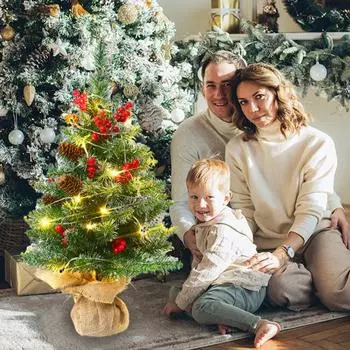 45 см/60 см мини-рождественская елка с сосновыми шишками, имитация растений, создают атмосферу, настольные рождественские елочные украшения 60cm Without Light