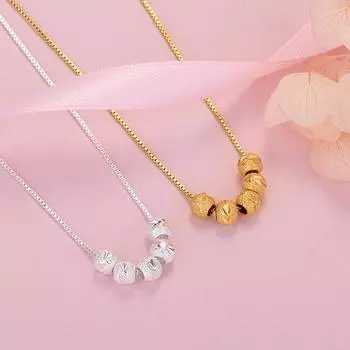 45 см 925 серебро 18 карат золото бусины на удачу цепочка ожерелье для женщин и мужчин модные свадебные вечерние очаровательные украшения золотой