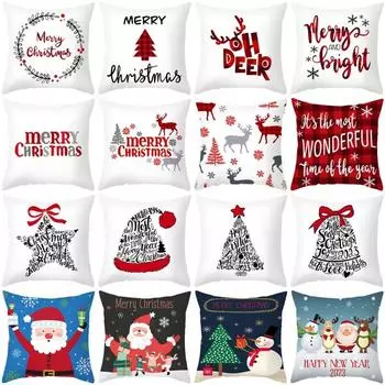 45 см Рождественская наволочка для подушки Рождественский декор для дома в скандинавском стиле Рождественская наволочка для подушки с рисунком Подарок на Новый год