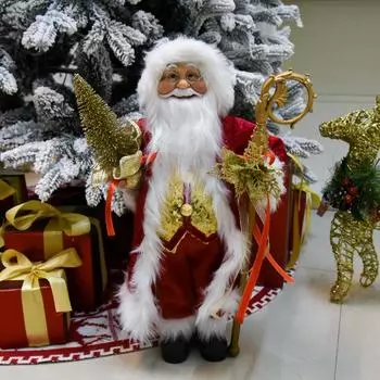 45 см Рождественские плюшевые куклы Санта-Клауса, игрушки, украшения для дома, рождественские украшения, новогодний декор ручной работы 45*25CM красный