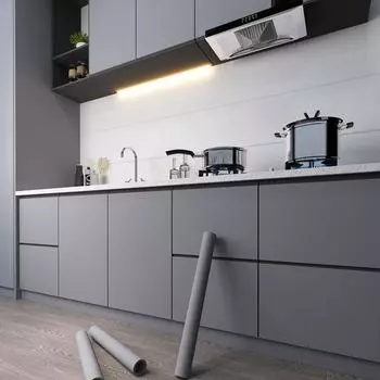 45 см самоклеящиеся водонепроницаемые многоцветные наклейки на стену для ремонта домашнего шкафа кухни ПВХ утолщенные обои DIY однотонные 45cmX1m светло-серый