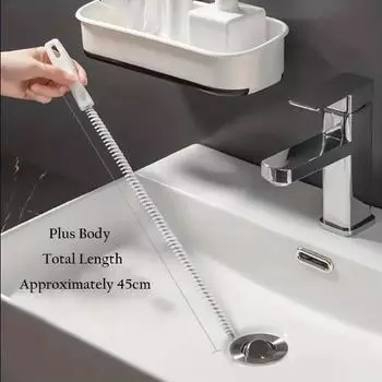 45 см щетка для дноуглубительных работ в ванной комнате, щетка для очистки канализации, раковины, очиститель для слива, гибкий очиститель, инструмент для удаления засоров, заглушек, отверстий белый