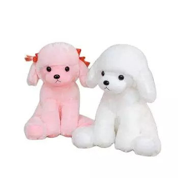 45 см сидящая плюшевая игрушка пудель мягкая игрушка розовая белая пушистая собака плюшевая подушка милый подарок для украшения комнаты для девочки 45cm белый