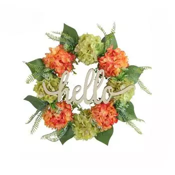 45 см венок на входную дверь гортензия венок на дверь на все времена года венок для фермерского дома с зелеными листьями гортензия весна-лето венок для свадьбы дома