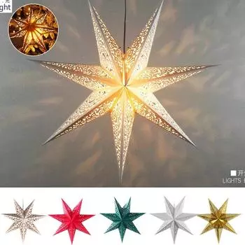 45 см выдолбленный звездный домашний светильник для спальни, ночник, бумажный абажур для сада, подвесной кулон, свадебное украшение на Рамадан для дома, рождественское украшение 45cm зелёный